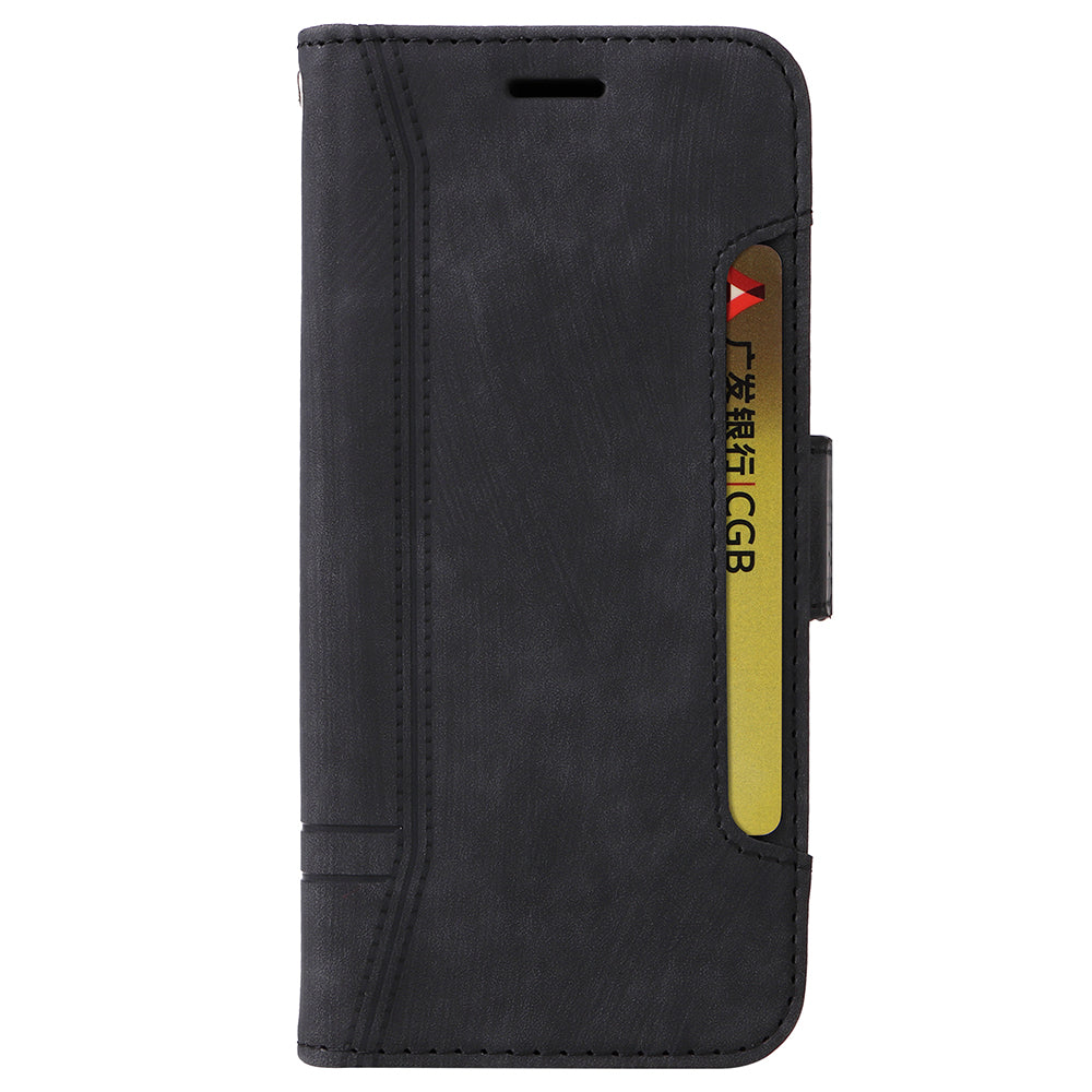 Uniqkart 001 For iPhone 15 Plus Shockproof PU Leather Stand Cover Multifunction Wallet Cell Phone Case - Black Uniqkart 001 For iPhone 15 Plus Shockproof PU Leather Stand Cover Multifunction Wallet Cell Phone Case - Black